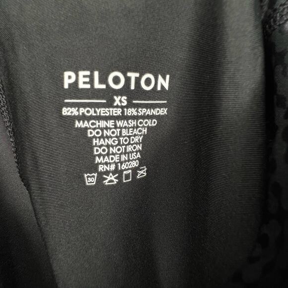 PELOTON Show Up Digital Foil Metallic High-Waist Legging Full-Length Black Sz XS - Picture 7 of 10
